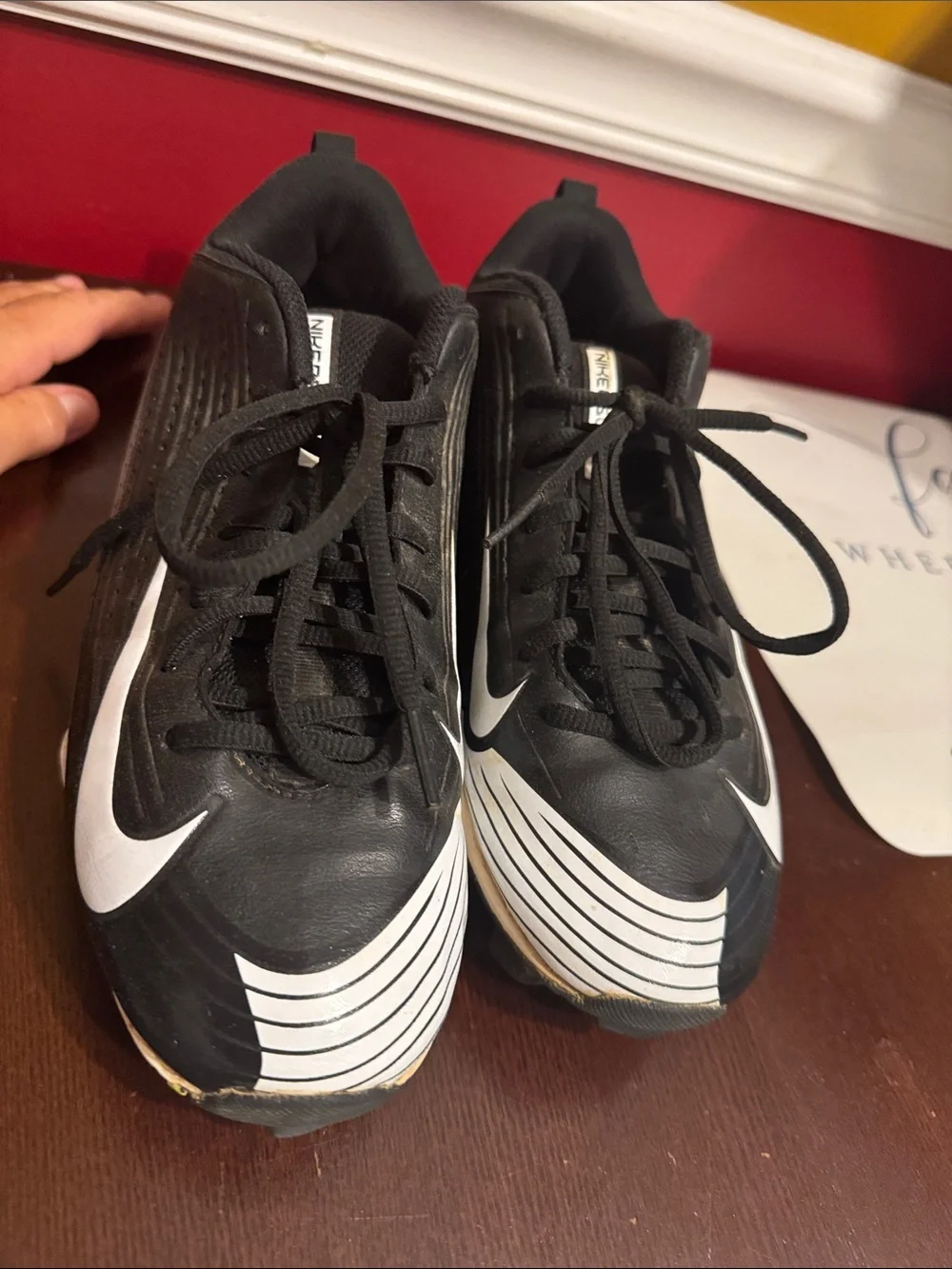Nike Black and White Kids Vapor Cleats Sneakers